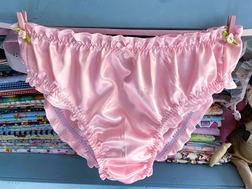 Handmade gathered pink silky