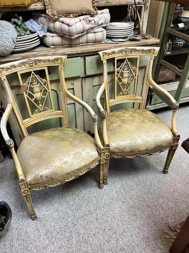 Antique pair french arm - pair,