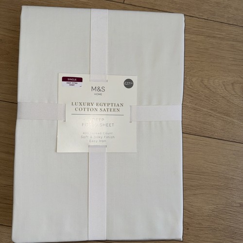 Single cream deep fitted - m&s,