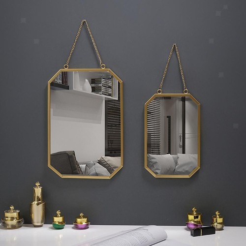 Small gold mirrors - gold, hanging