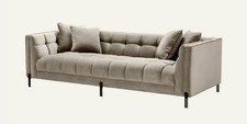 Greige Velvet Designer Sofa