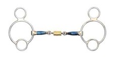 Shires Universal Gag Bit With Roller Link | Horse Bit| Blue Sweet Iron | 3 Sizes