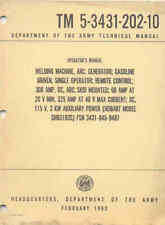 TM5-3431-202-10 Welding Machine Hobart GHB3183S Repair Maintenance Operators 