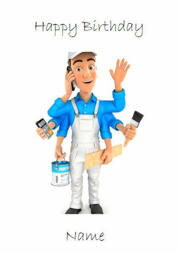 Male painter decorator card - painter,