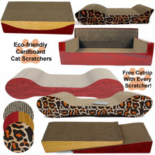 Cat Kitten Cardboard Corrugated Scratcher Scratching Pad Sofa Bed Board Mat