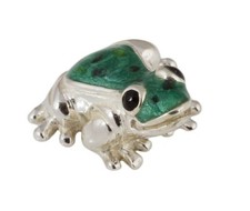 Saturno Silver and Enamel Frog - Fully Hallmarked Sterling Silver