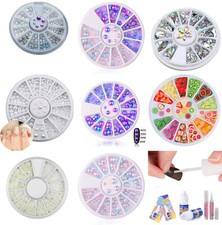 PEARLS Diamantes Rhinestones Gems Beads 3D Nail Art Decoration Bling Studs Craft