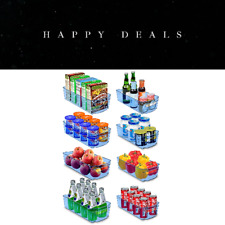 Plastic Storage Boxes - 8 Blue Containers 4 Large 4 Small Home Office Organisers