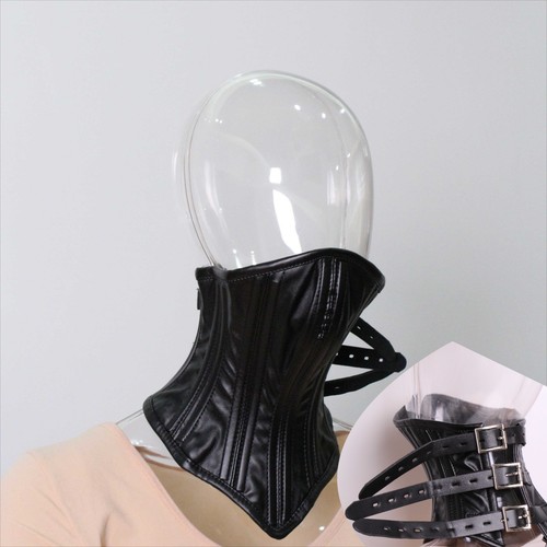 Leather half hood face mask - pu,