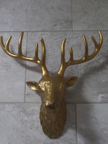 New gold stag head - gold, wall