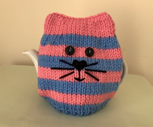New hand knitted - hand, blue/pink