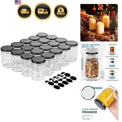 12oz glass jars with - glass,