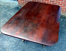 George III antique Regency solid mahogany oblong kitchen dining table seats 6-8