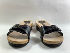 Grendha Black Wood Effect Plastic Clog Slider Sandals UK 5 EU 38