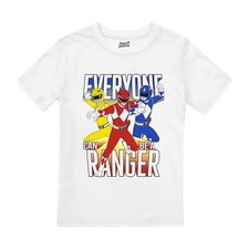 Power Rangers Boys T-Shirt Everyone Can Be A Ranger Top Tee 5-10 Years Official