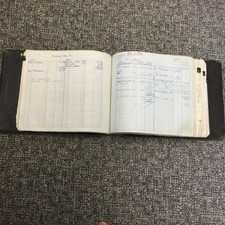 Vintage loose leaf accounts Book complete with used ledger sheets