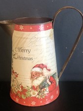 Christmas Tin/metal  Tall Jug