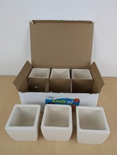 6 X Porcelain Flower Pots