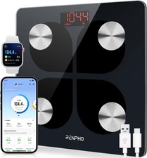 RENPHO Smart Body Fat Scale USB Rechargeable Bluetooth Bathroom Scale with App