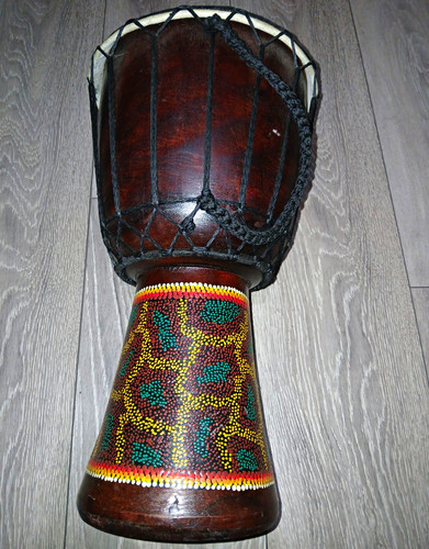 Wooden djembe drum in - wooden,