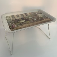 Vintage Metal Folding Lap Tray Retro Dinner Serving 1960s/70s - LARGE 13” Legs