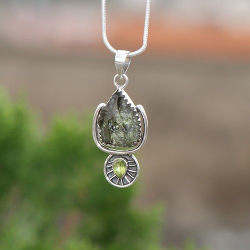 Czech moldavite with peridot - moldavite,