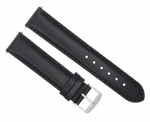 18mm black leather replacement - leather,