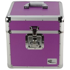 1 X NEO Aluminium Purple DJ Flight Case to Store 100 Vinyl LP 12" Records STRONG