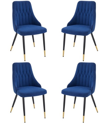 Blue velvet dining chairs - dining,