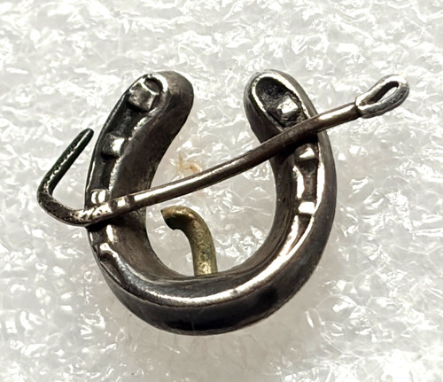 Horseshoe crop silver charm - horseshoe,