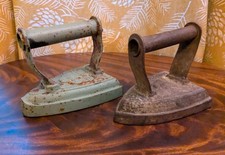 2 Antique Cast Iron Flat Irons