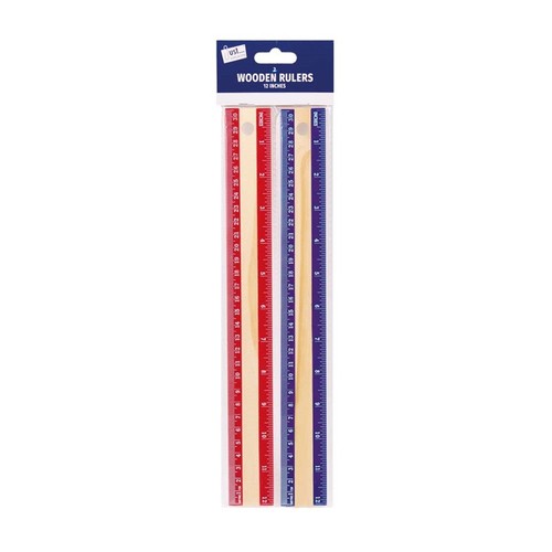 Pack inch wooden rulers - 2, 12