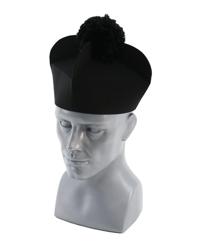 Black biretta with horns - biretta,
