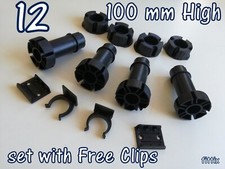 Set 12 Kitchen Plinths  Legs 100 mm  Cabinet Unit Base Adjustable 6  Clips Free 