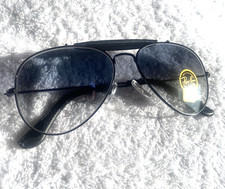 Ray Ban AVIATOR Craft RB3422Q Black Frame Leather Polarised BLUE Gradient Lens