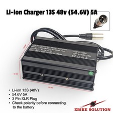 48V Battery Charger (54.6v) 5A 3pin XLR Li-ion For Electric Vehicles