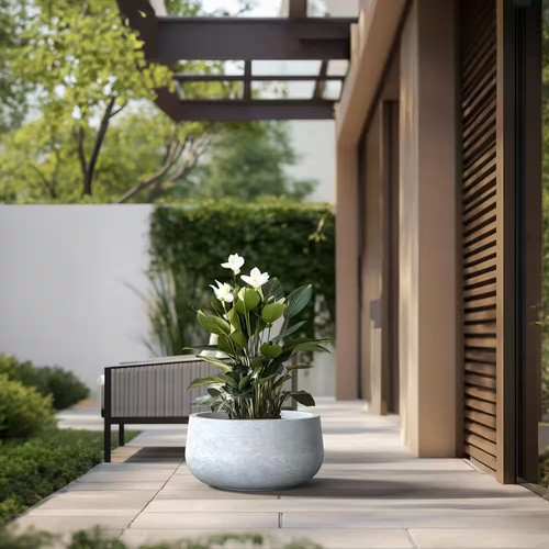 Concrete round modern - 19",