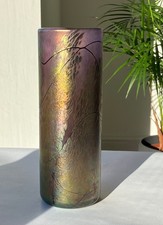 Okra Art Glass Vase - signed
