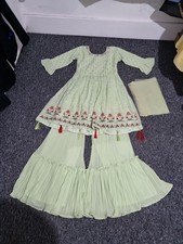 3 Piece Sharara suit Indian Wedding Party Wear Dress Pakistani Suit