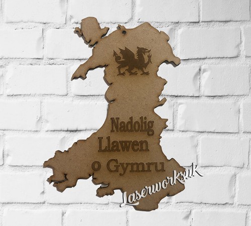 Wooden welsh maps nadolig - maps,