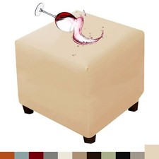 Stretch leather ottoman - leather,