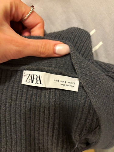 Zara women grey rib - women's, rib-knit