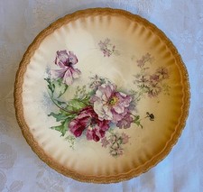 Antique Plate Franz Anton Mehlem German 1890 Gold & Floral Royal Bonn  Very Good