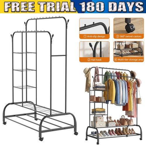Double clothes rail rack - double, heavy