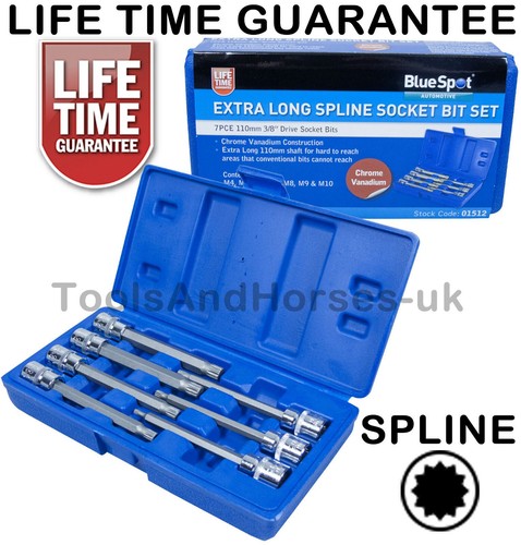 7pc extra long - spline, bit