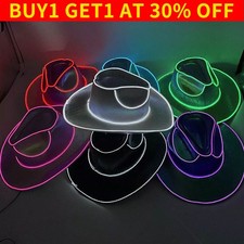 Men LED Cowboy Hat Women Disco Western Costume Play Dress Up Party Cowboy Hat UK
