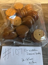 10x Wooden Drawer Knobs Diameter 45mm