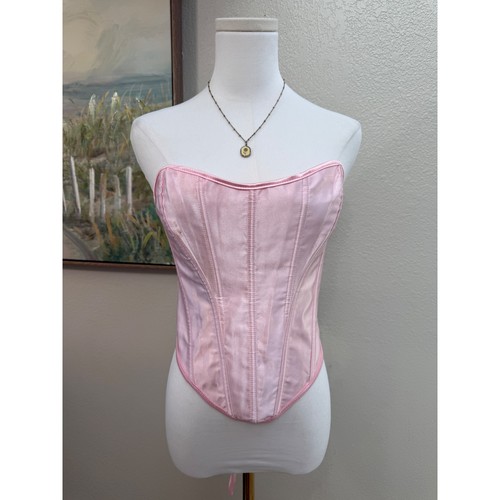 Y2k pink satin - pink, top