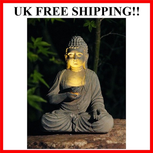 Resin solar buddha statue - buddha,