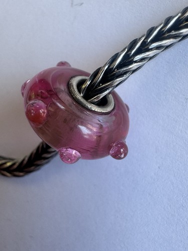 Trollbeads pink bud - trollbeads, glass